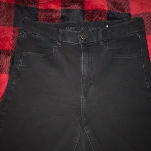 SUPER STRETCHY super cute!!!! Comfy black jeans